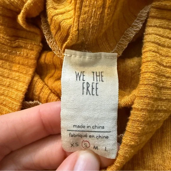 Free People Madeline Top Shirt Women’s Small Relaxed Golden Haze Yellow Tank - Picture 8 of 9